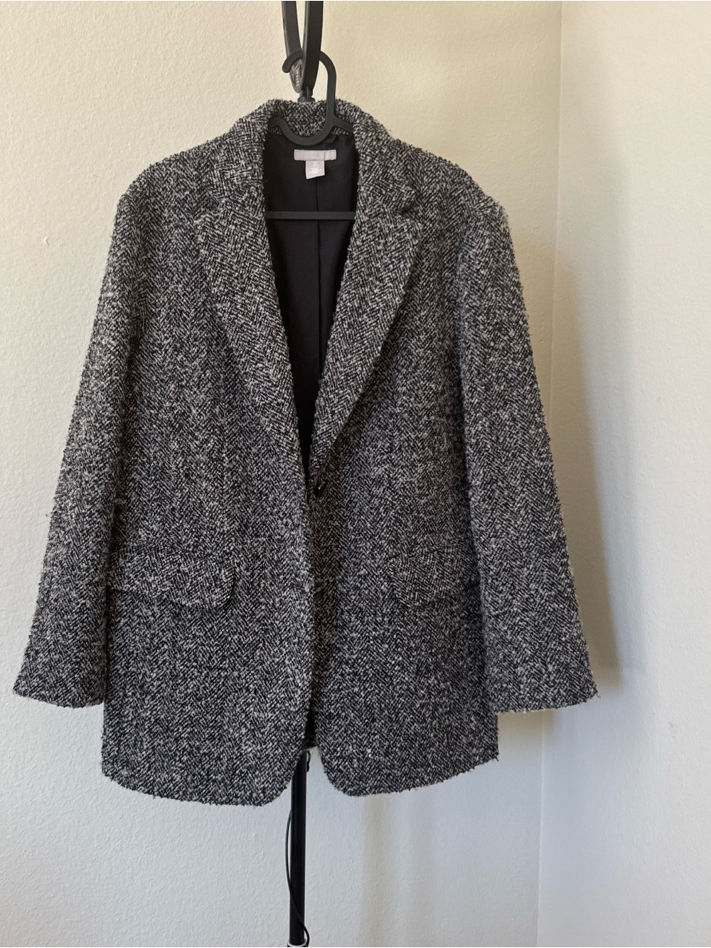 H&M Gray Black Tweed Blazer S